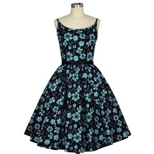 Tiki Flower Pin Up Clothing Pocket Cotton Dress